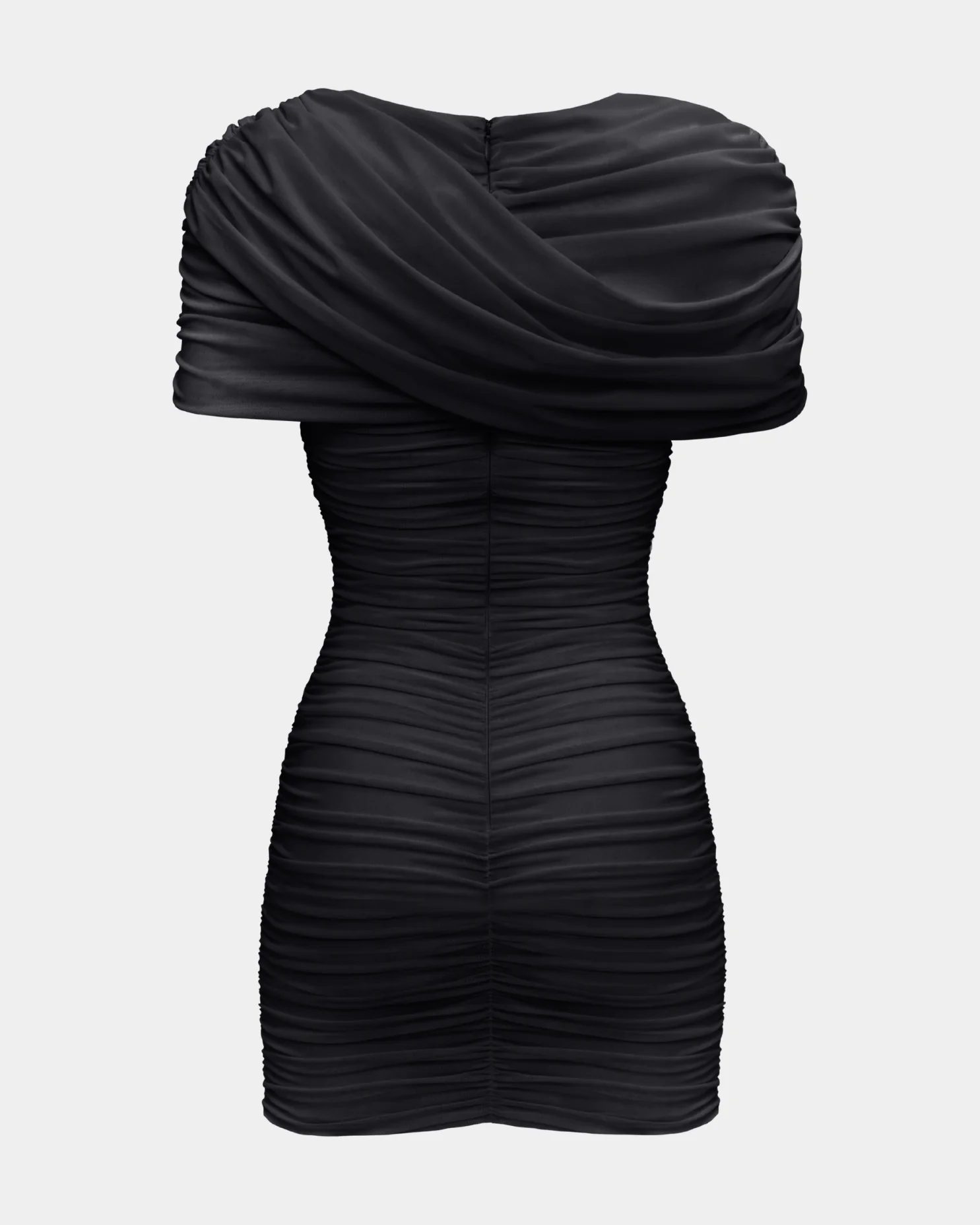 The Draped Shoulder Mini Dress - Image 2
