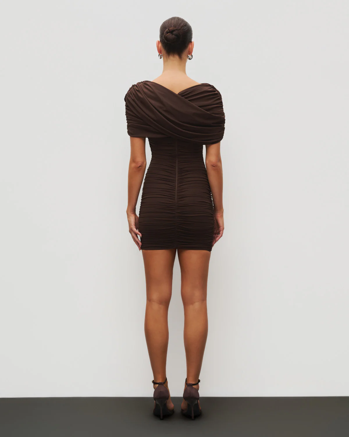 The Draped Shoulder Mini Dress - Image 5