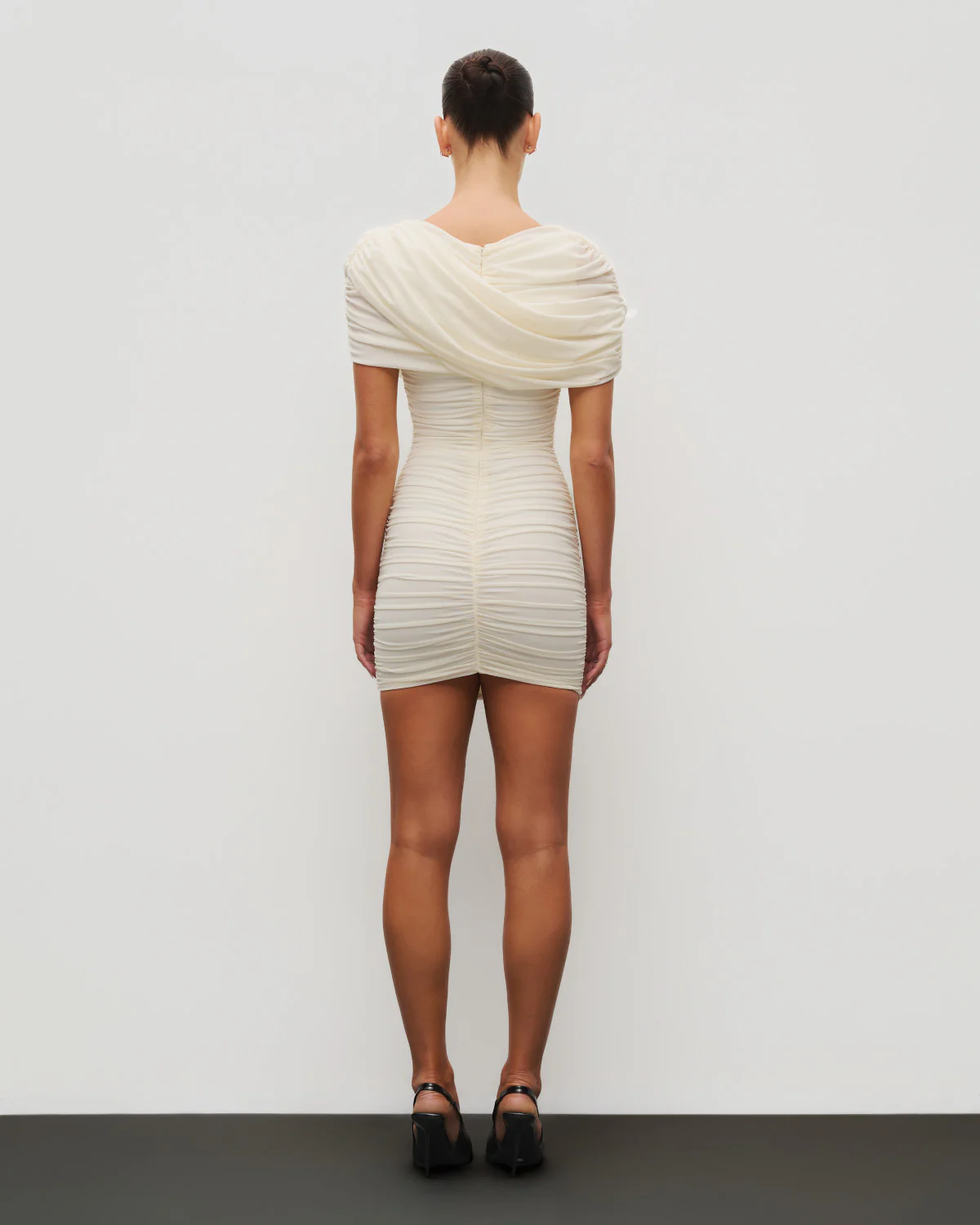 The Draped Shoulder Mini Dress - Image 5