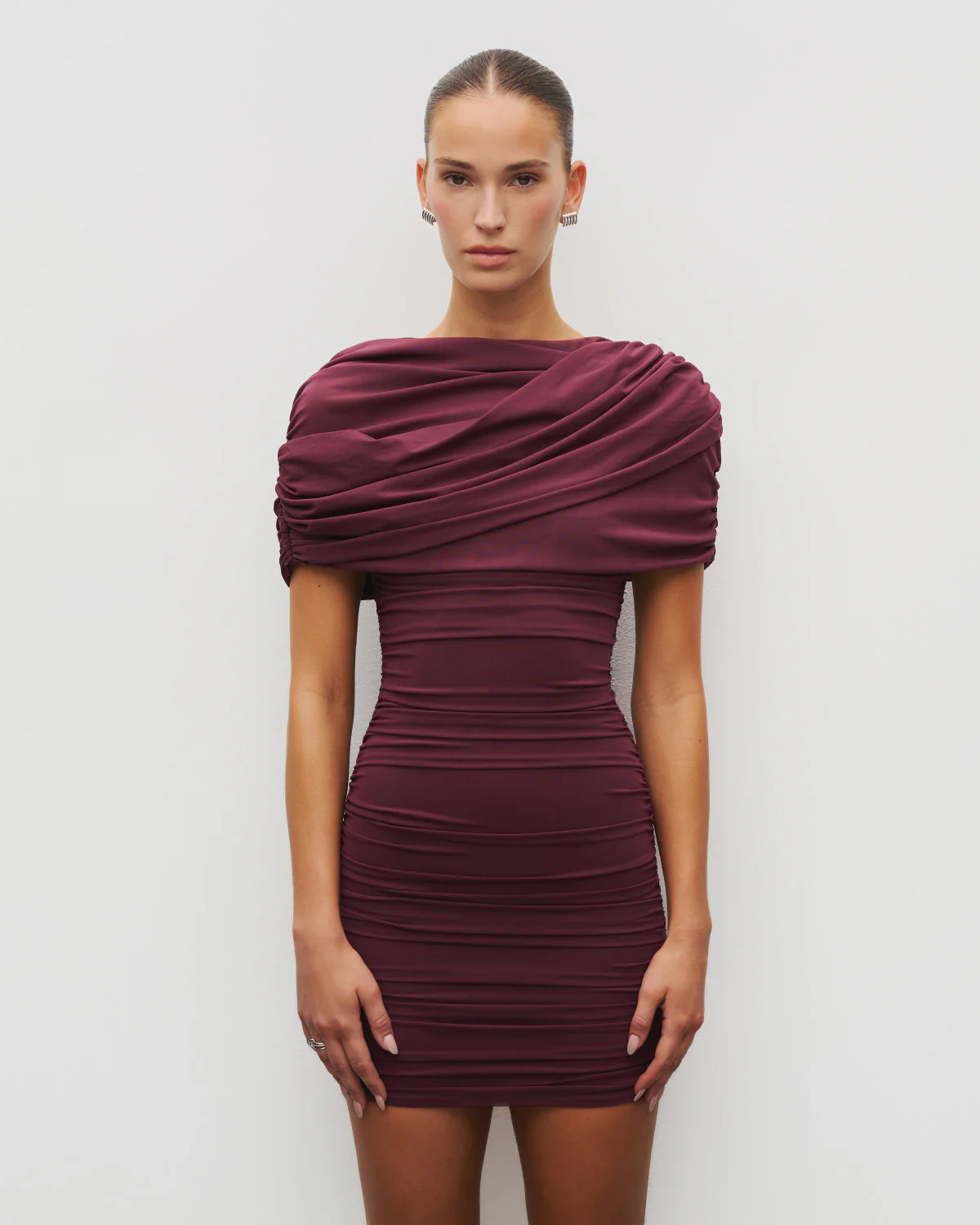 The Draped Shoulder Mini Dress - Image 6